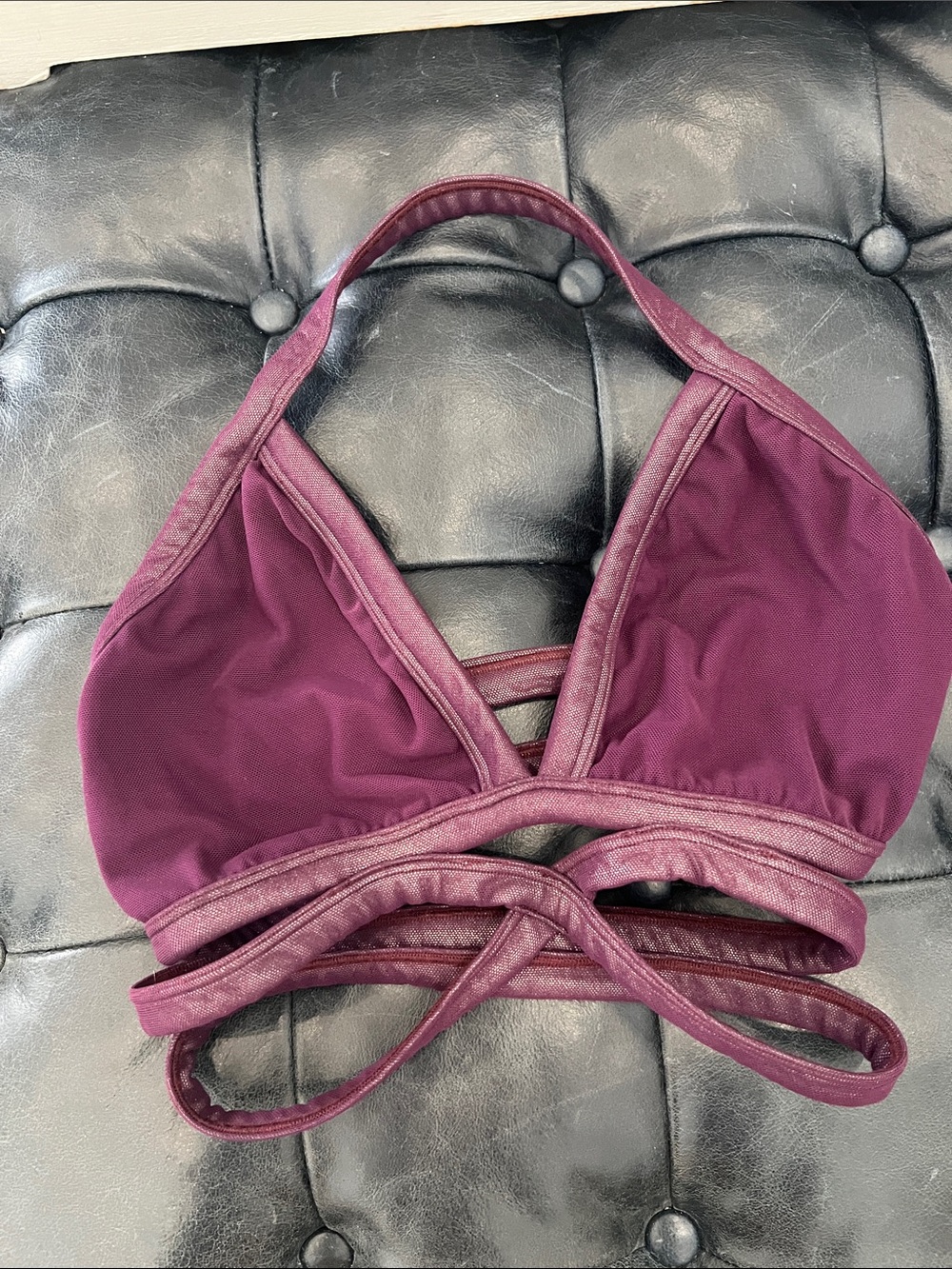 Women’s Strappy Second Skin Bralette in Plum